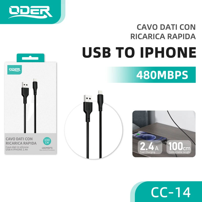 ODER CC-14 CAVO U-L 1Mt NERO