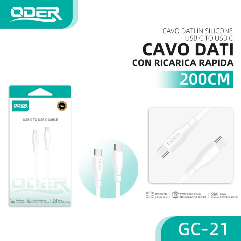 ODER GC-21 CAVO C-C 2MT BIANCO