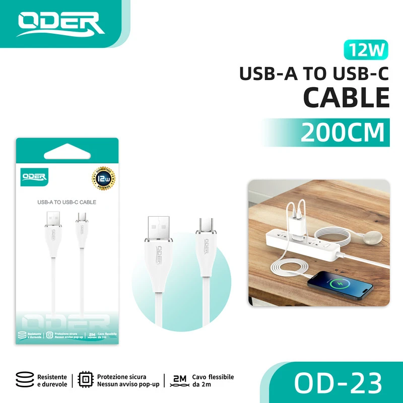 ODER-23 CARICATORE A TO C 2M BIANCO