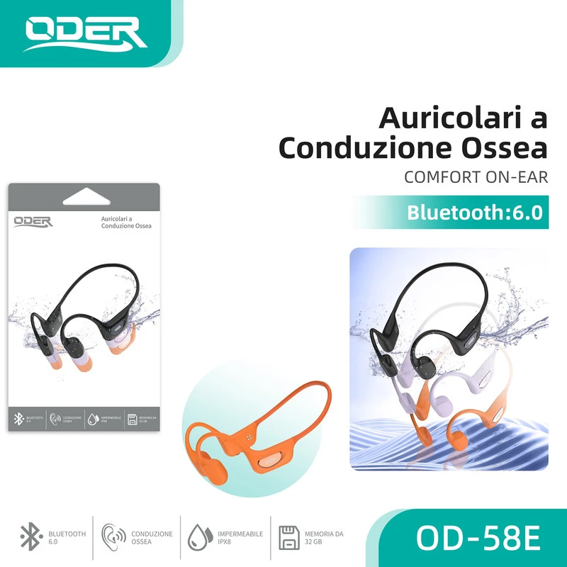ODER-58 AURICOLARI A CONDUZIONE OSSEA ARANCIONE