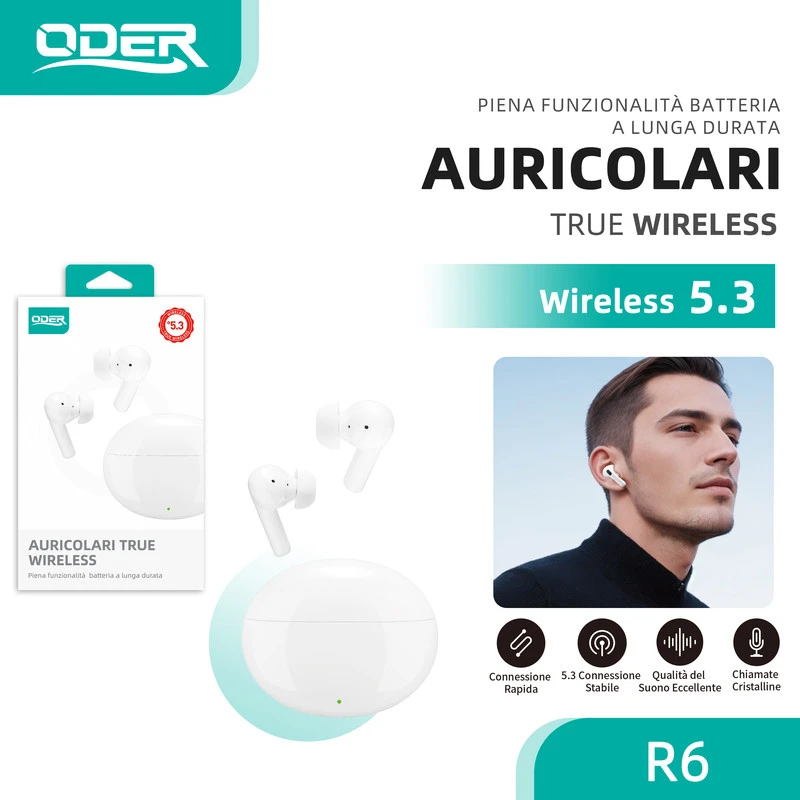 ODER-R6 BIANCO BLUETOOTH EARPHONE