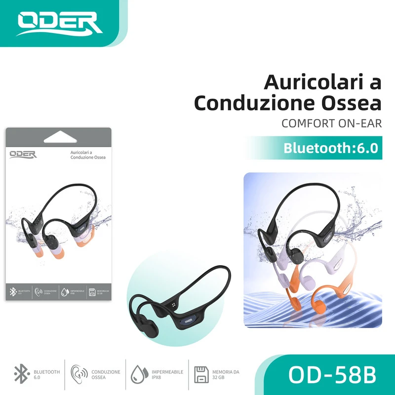 ODER-58 AURICOLARI A CONDUZIONE OSSEA NERO