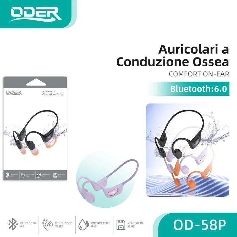 ODER-58 AURICOLARI A CONDUZIONE OSSEA VIOLA