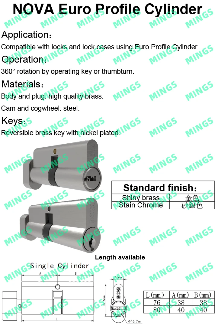 NOVA Euro Profile Cylinder