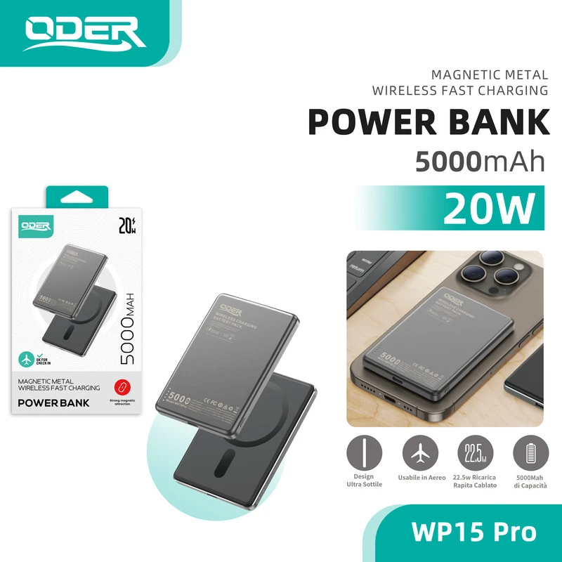 ODER WP15PRO 5000MAH POWER BANK NERO