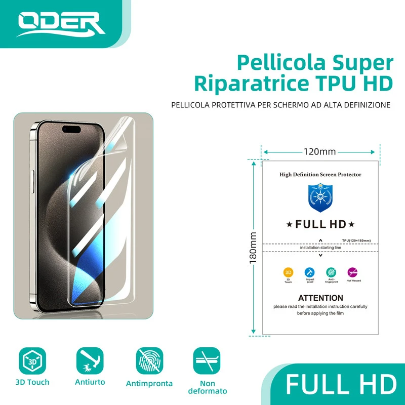 ODER PELLICOLA SILICONE HD TPU 20PZ 0.15mm