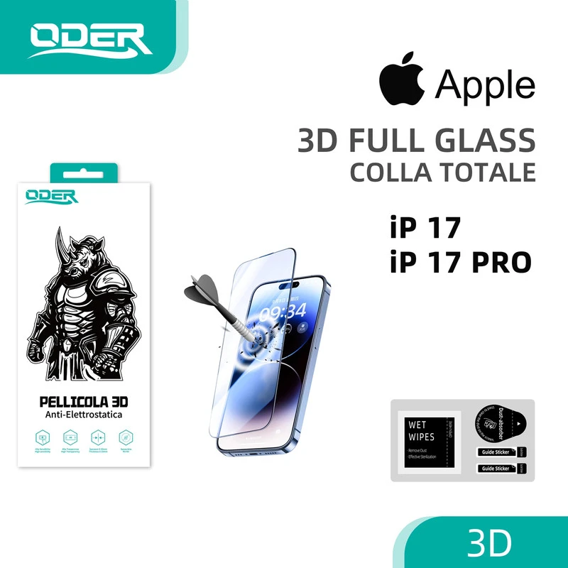 ODER VETRO TEMPERATO 3D IP 17 IP 17 PRO 10PZ