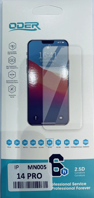 VETRO TEMPERATO IP 14 PRO 10PZ
