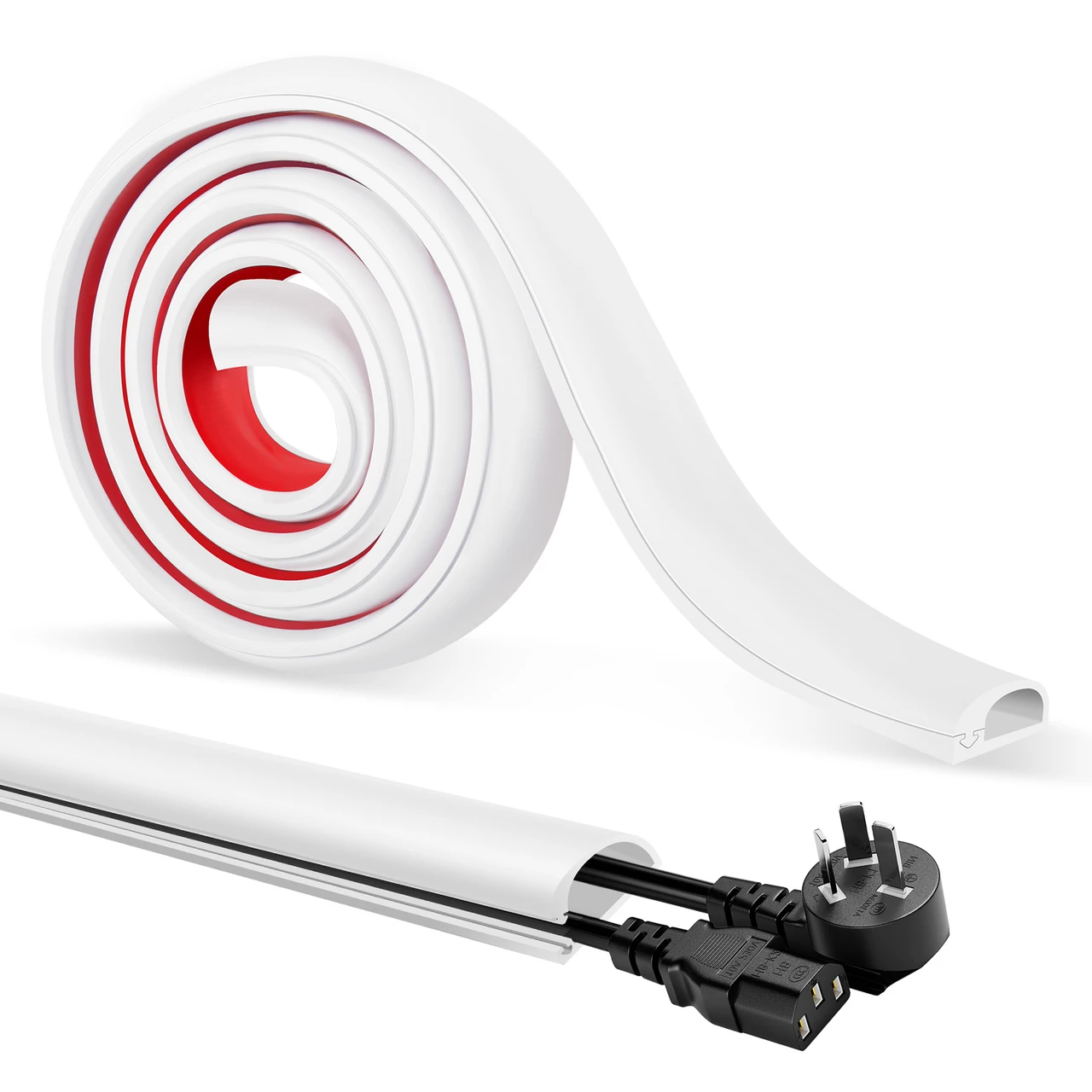 Self-Adhesive Silicone Cable Hider, Flexible Wire Cover Cable Raceway for Wires, Wall Mount TV, Home Audio, Network, Power, and Phone Line Managemen