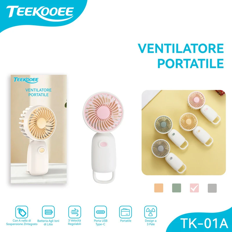 TK-01A MINI VENTILATORE ROSA