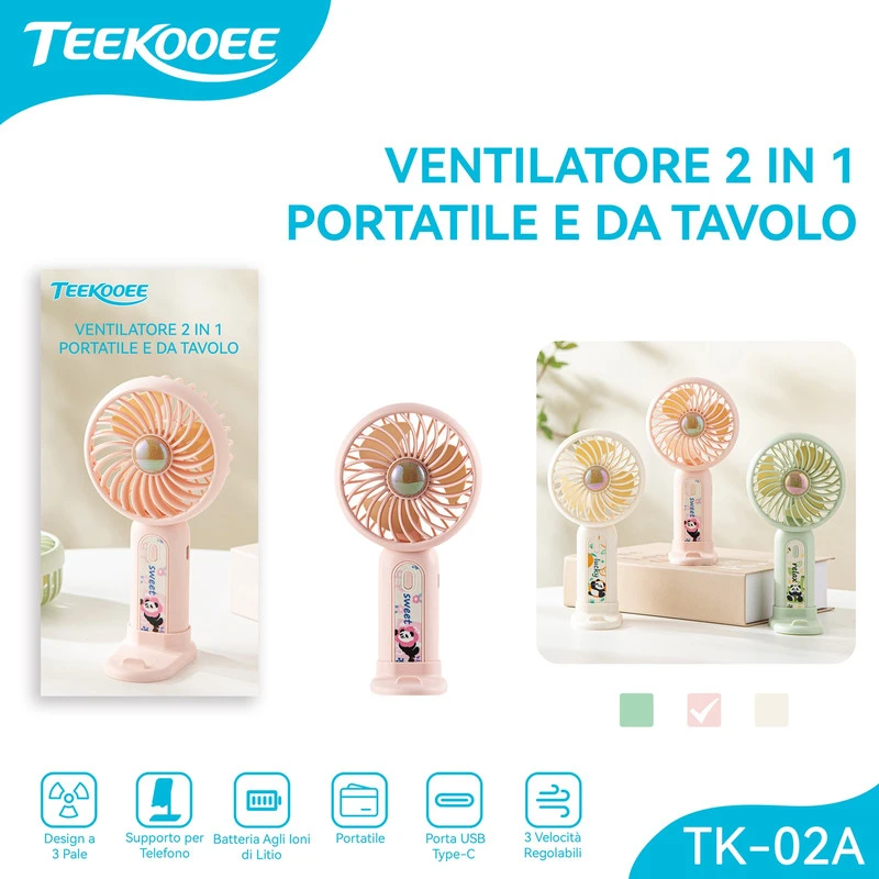 TK-02A MINI VENTILATORE ROSA