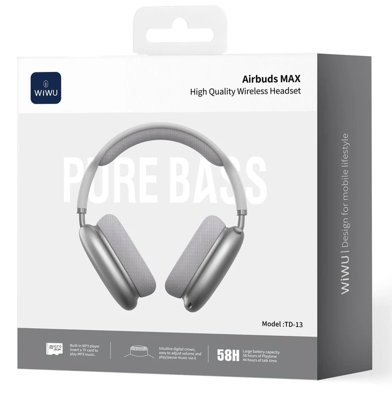 WIWU TD-13 CUFFIE AIRBUDS MAX ARGENTO