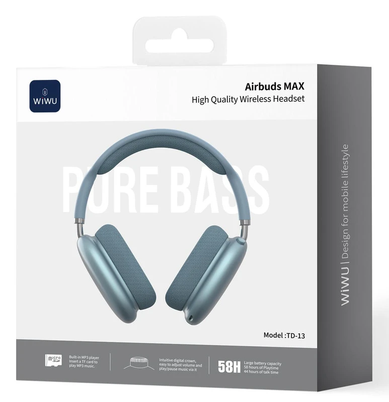 WIWU TD-13 CUFFIE AIRBUDS MAX AZZURO