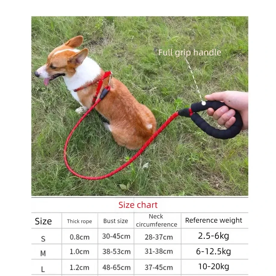 Heavy Duty Reflective Dog Rope Leash Comfort Padded Sponge Handle Anti-Tangle Pet Walking Lead for Daily Training Hiking