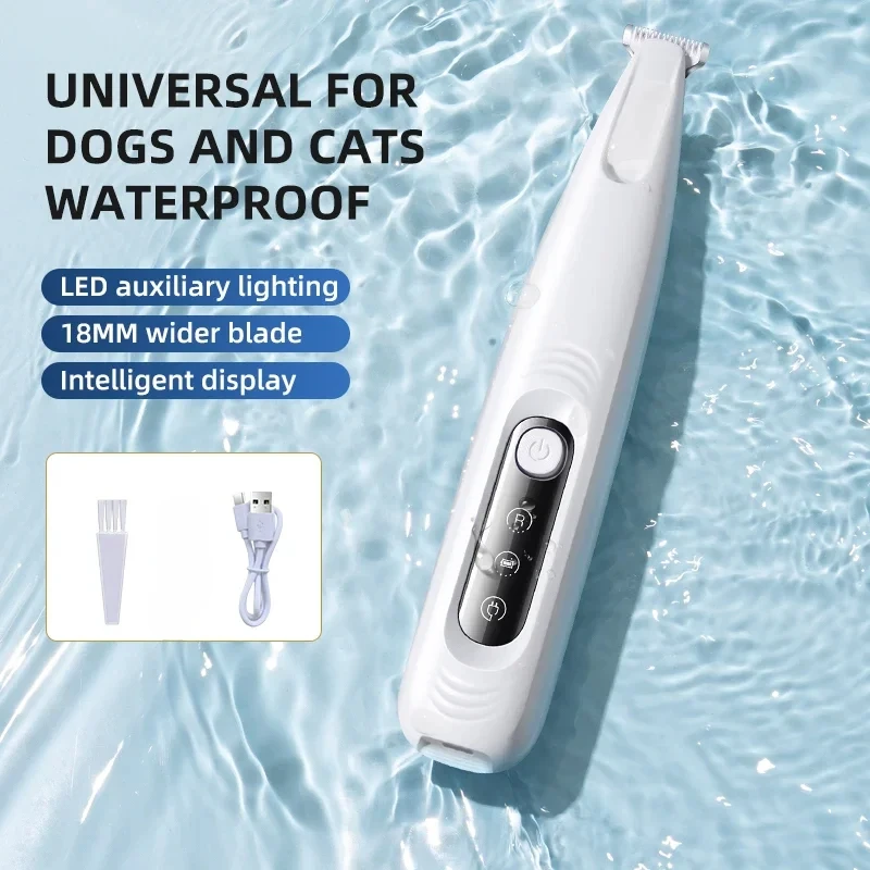 2026 Cross-border New Pet Waterproof Wide Cutter Head LED Shaving Foot Hair Cat Dog Face Ears Eyes Foot Sol Foot Hair