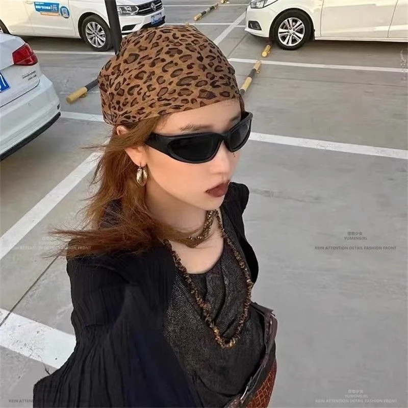 Women's Leopard Print Square Scarf - Versatile Silk-Feel Head Wrap & Neck Scarf for Fashion Styling