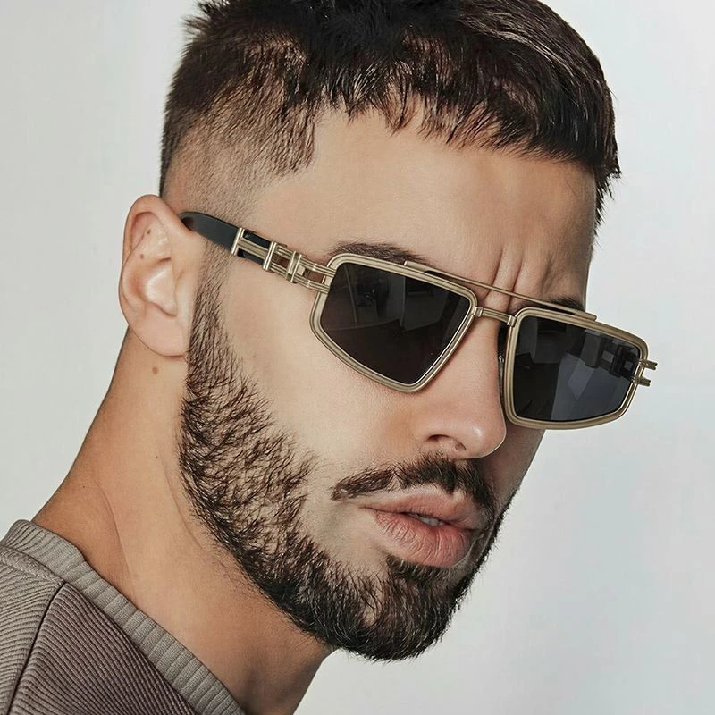 Unisex Retro Square Sunglasses - Premium Metal Frame Fashion Shades with UV400 Protection