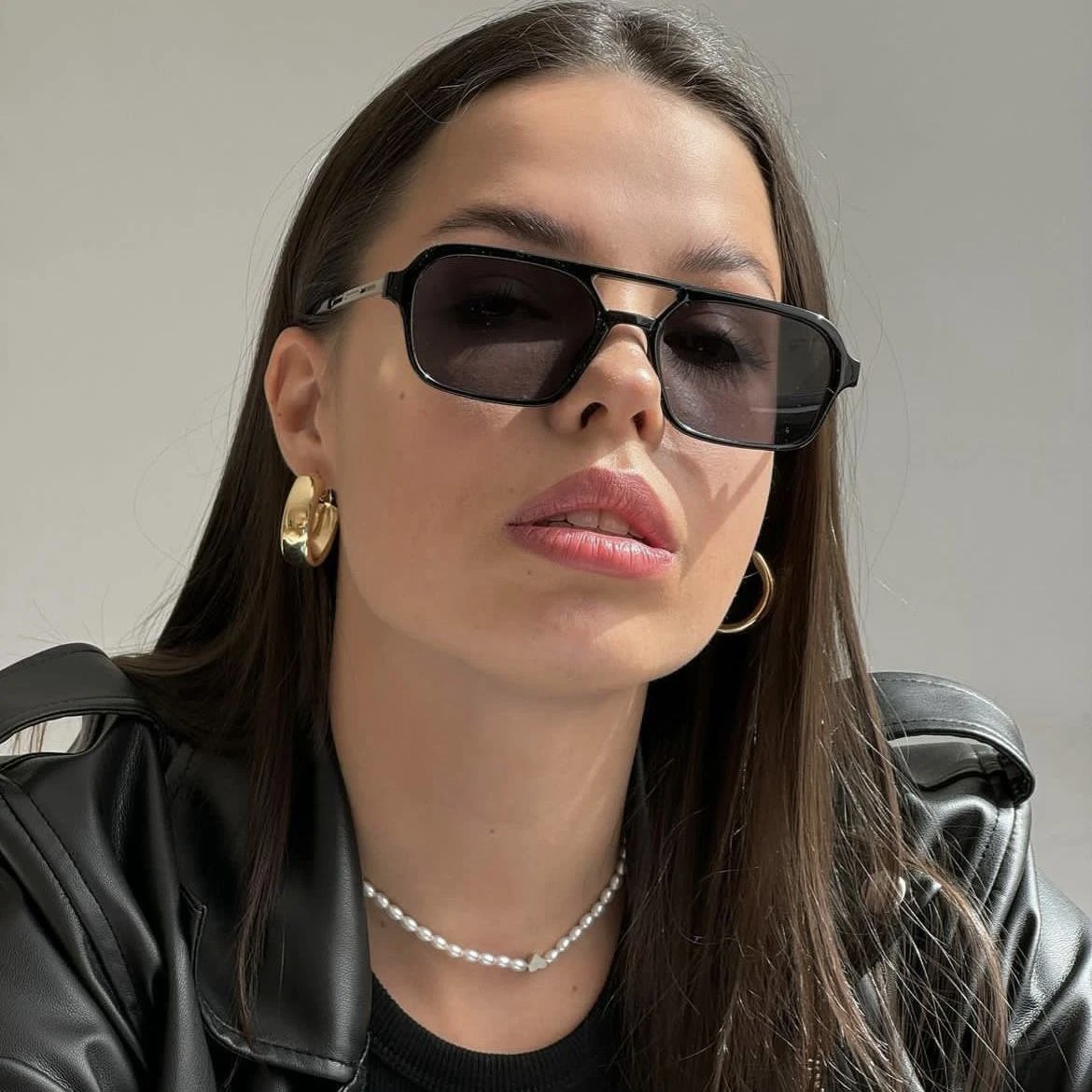 Retro Double Bridge Sunglasses - Vintage Metal Frame Fashion Shades with Colored Lenses