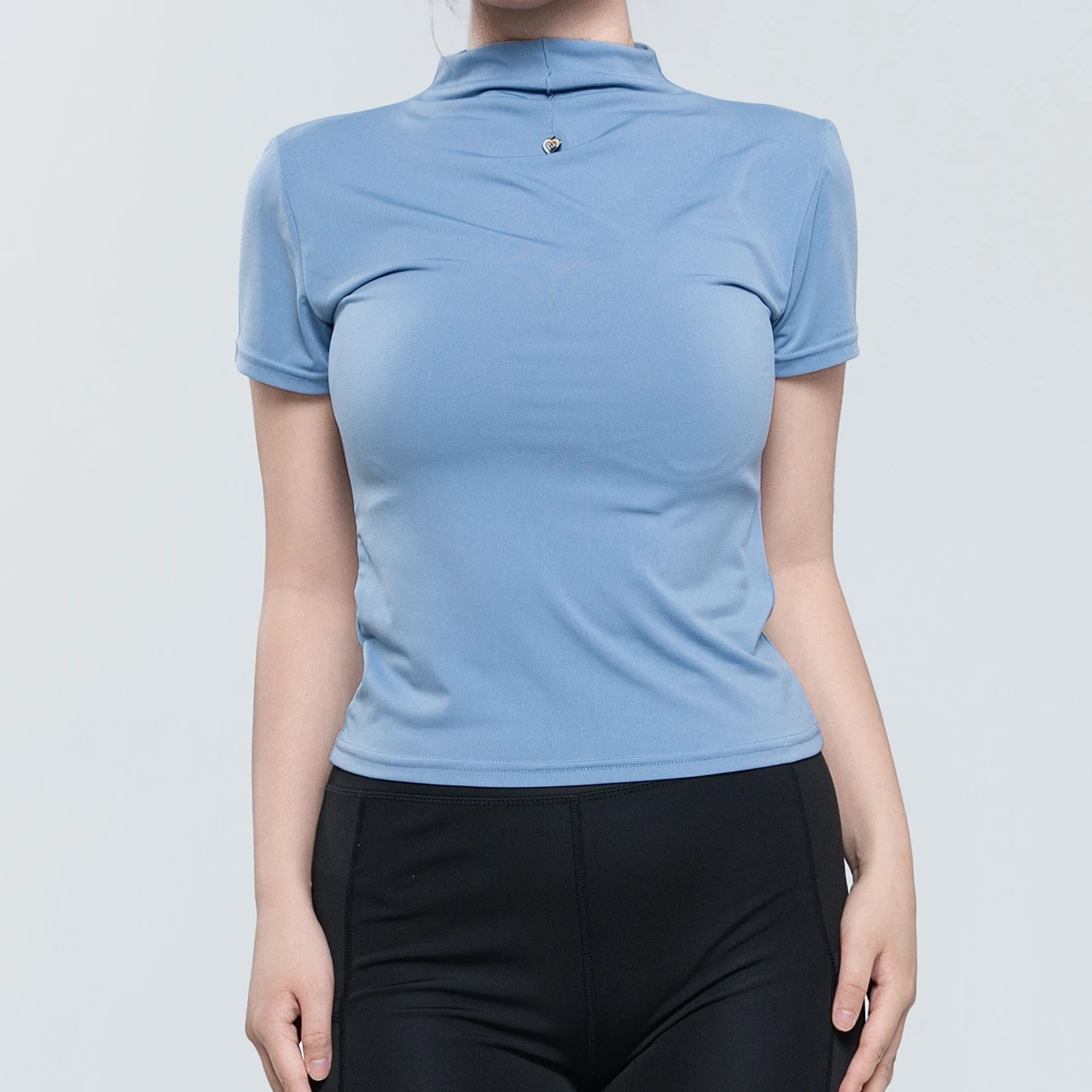 Women's Mock Neck Slim Fit Lightweight Modal T-Shirt | Stretchy Basic Tee