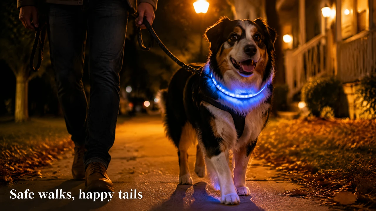 TrailPaw 2-Pack Rechargeable LED Dog Safety Loop — Universal Cut-to-Size Night Light