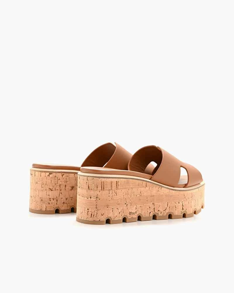 Women's Tropical Retreat Elegant Leather Platform Slides