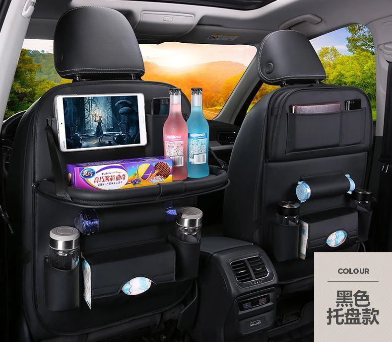 Custom Car Seat Back Organizer, Foldable Dining Tray & Multi-functional Auto Hanging Storage Pouch