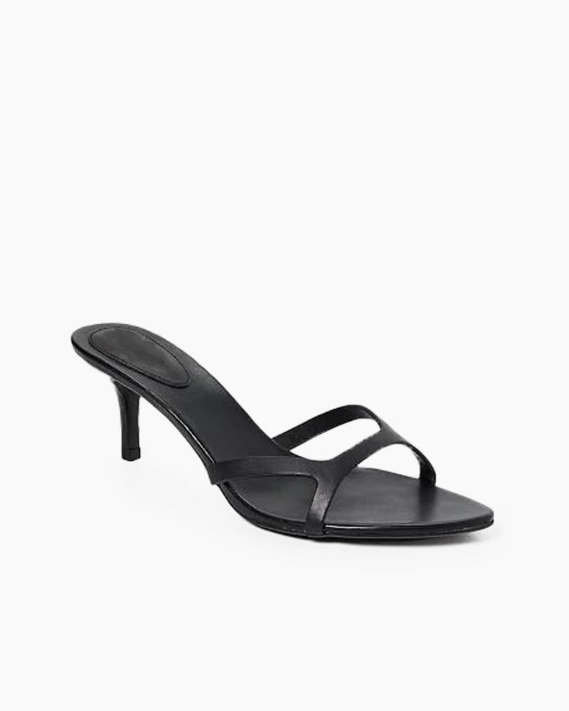 Evening Stroll Minimal Black Heeled Sandal