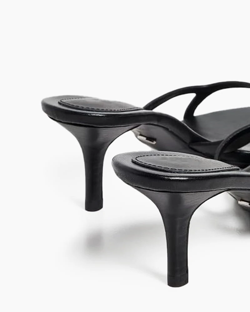 Evening Stroll Minimal Black Heeled Sandal