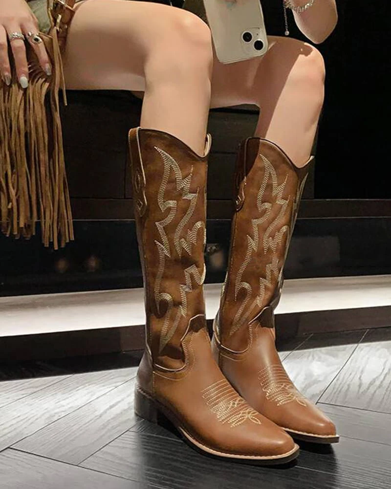 Weekend Rodeo Tall Cowhide Western Boots