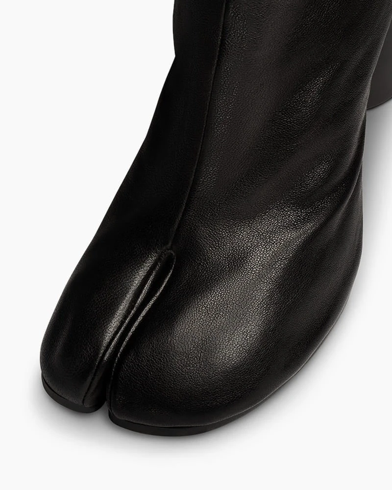 Evening City Split Toe Leather Ankle Boots
