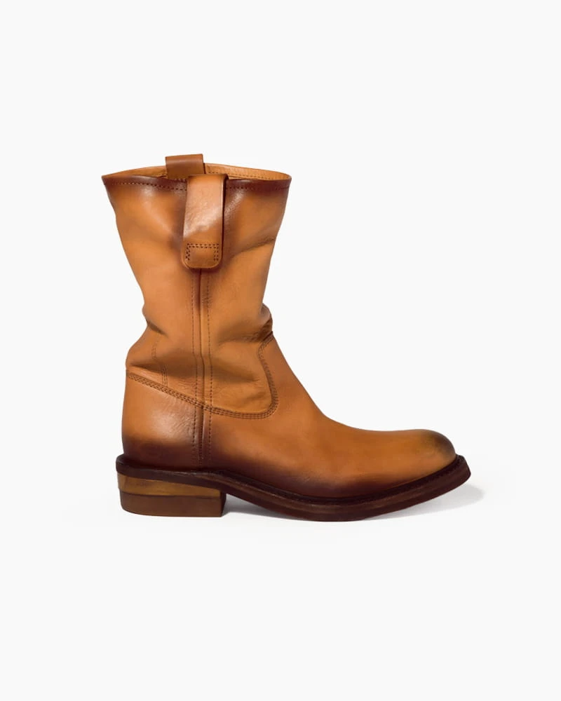 Urban Stroll Foule Leather Mid-Calf Booties