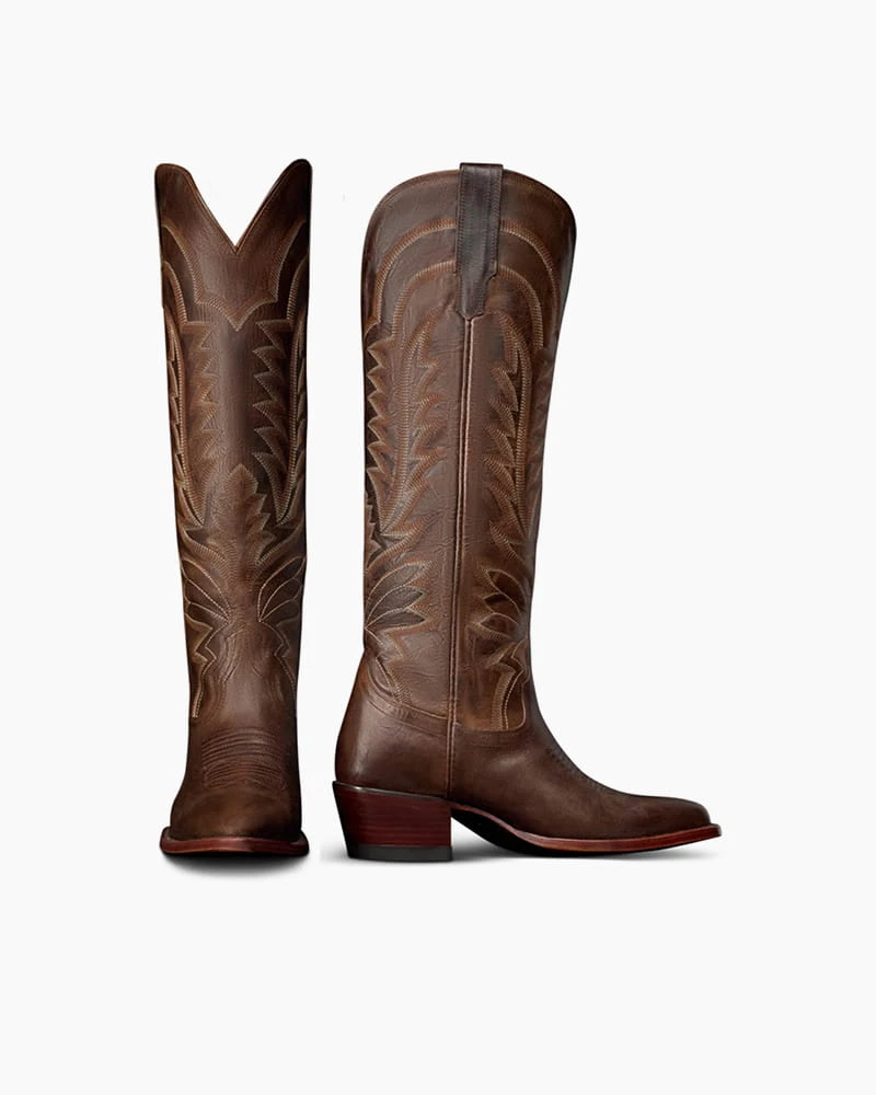 Rustic Ranch Tall Leather Western Boots