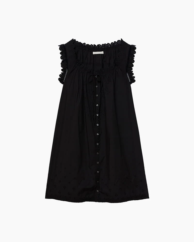 Summer City Embroidered Cotton Mini Dress
