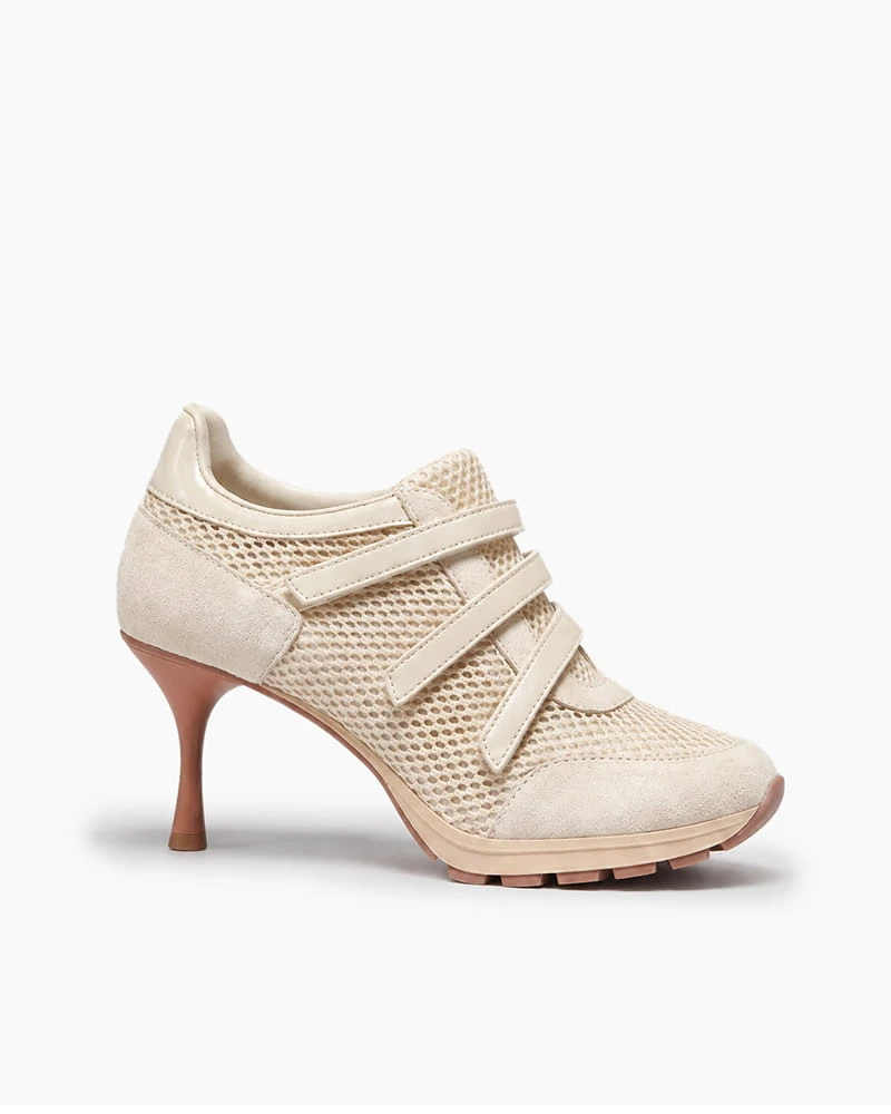 (Pre-sale) Breathable Mesh Triple-Strap Sneaker Heels