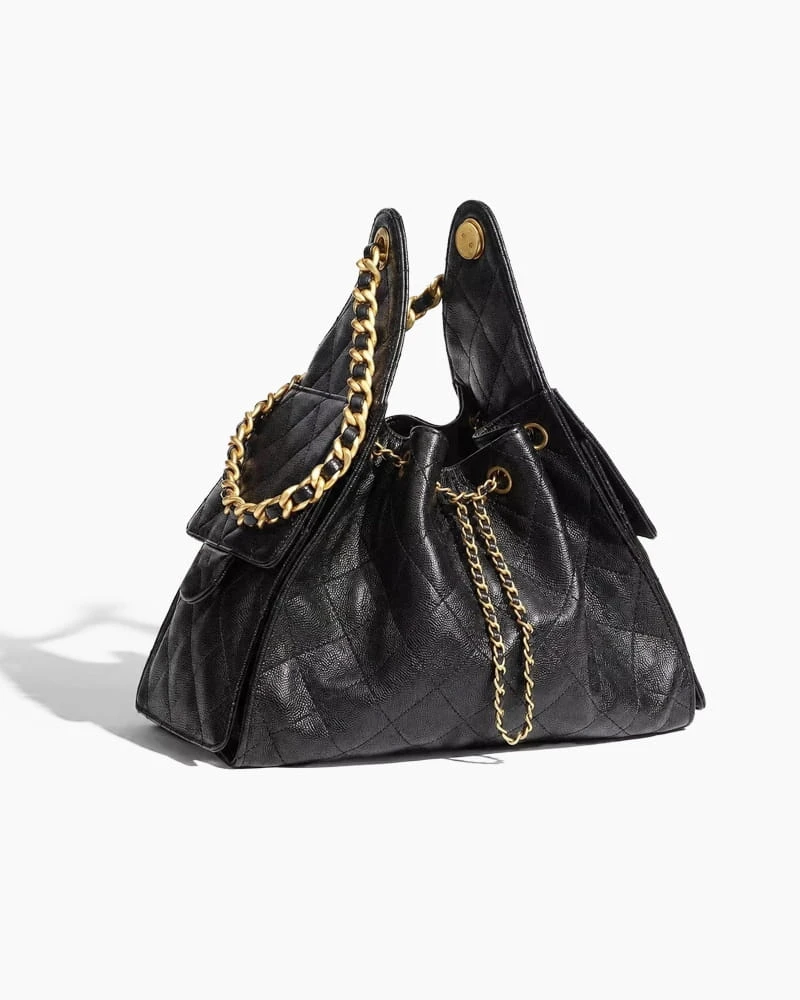 Urban Evening Quilted Leather Chain Shoulder Bag