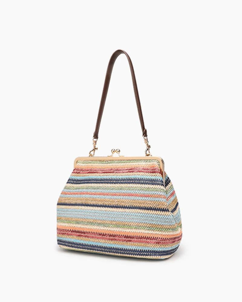 Colorful City Outing Woven Top Handle Bag