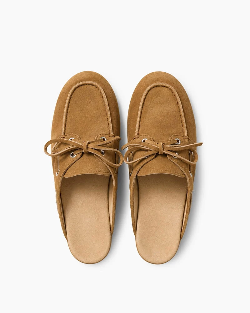 [S-Tier] Urban Evening Suede Platform Deck Mules