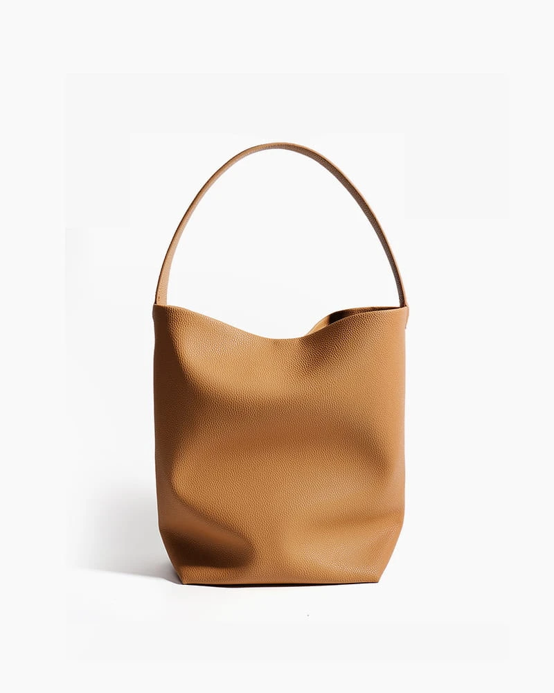 Urban Commute Large Leather Bucket Shoulder Bag