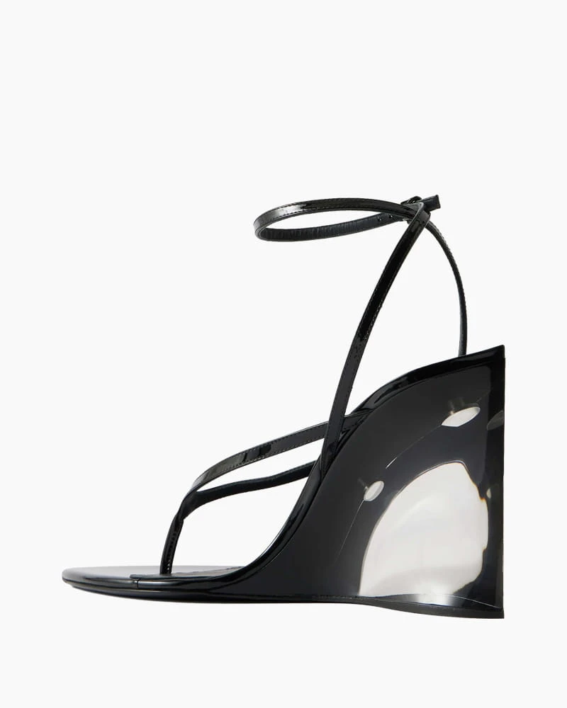 Evening Party Clear Heel Strappy Wedge Sandals
