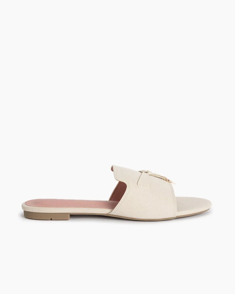 City Stroll Metal Detail Flat Slide Sandals