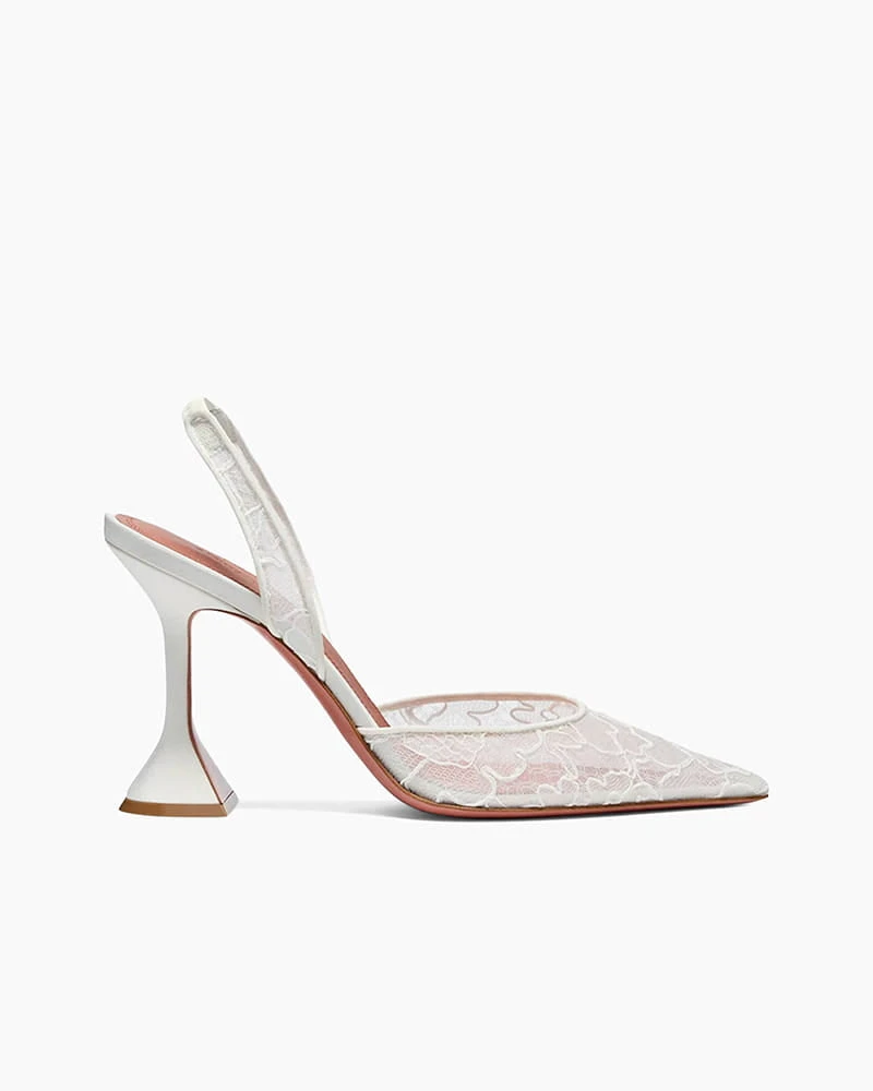 Elegant Evening Lace Slingback Party Pumps