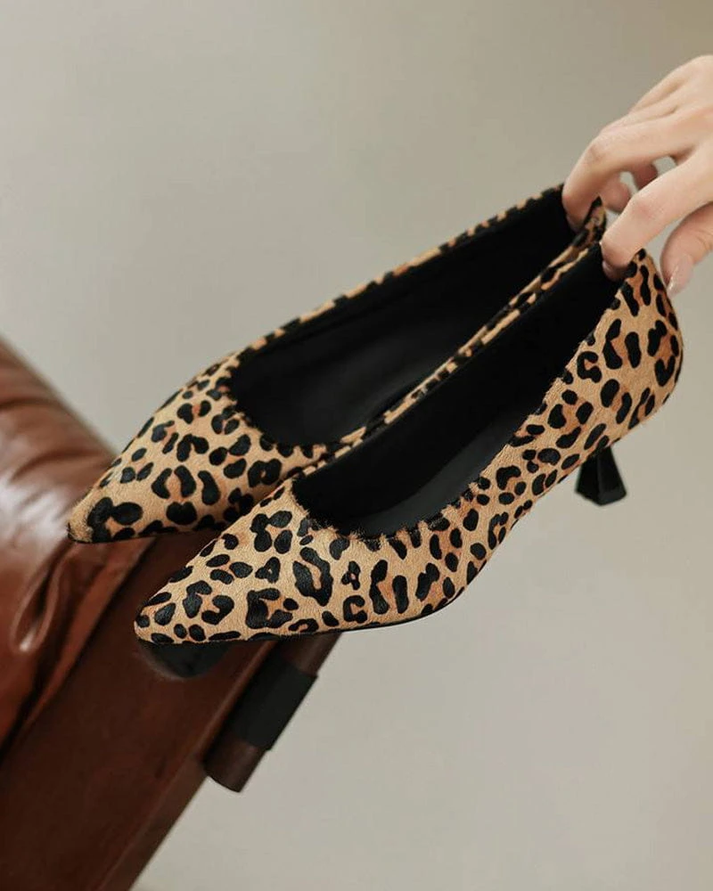 Women's Daily Office Leopard Print Heels