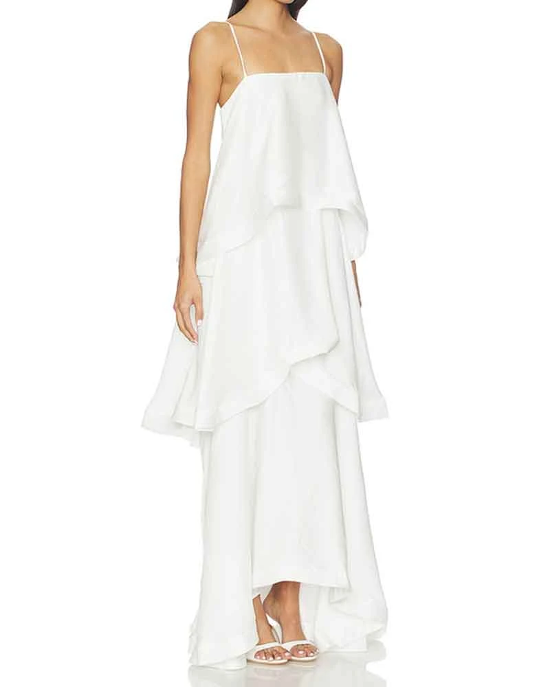 Women's Coastal Stroll Stylish Tiered Strappy Dress