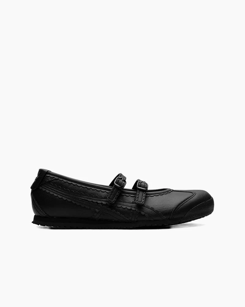 Women's Premium Black Calf Leather Mary Jane Sneakers