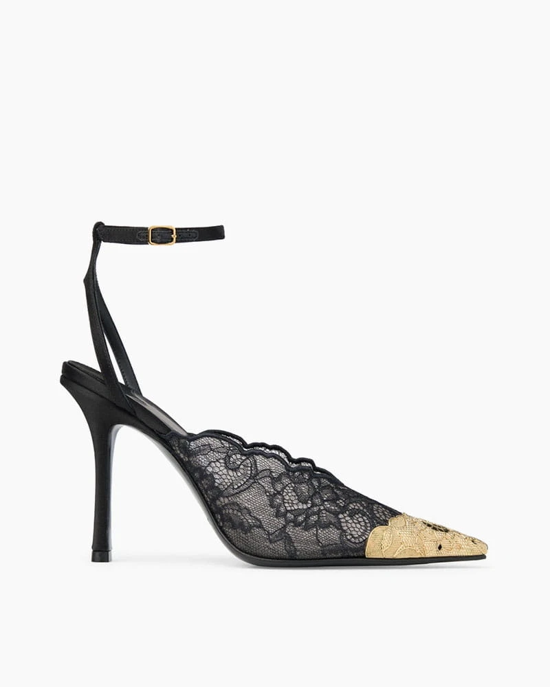 Elegant Evening Metallic Embellished Occasion Pumps