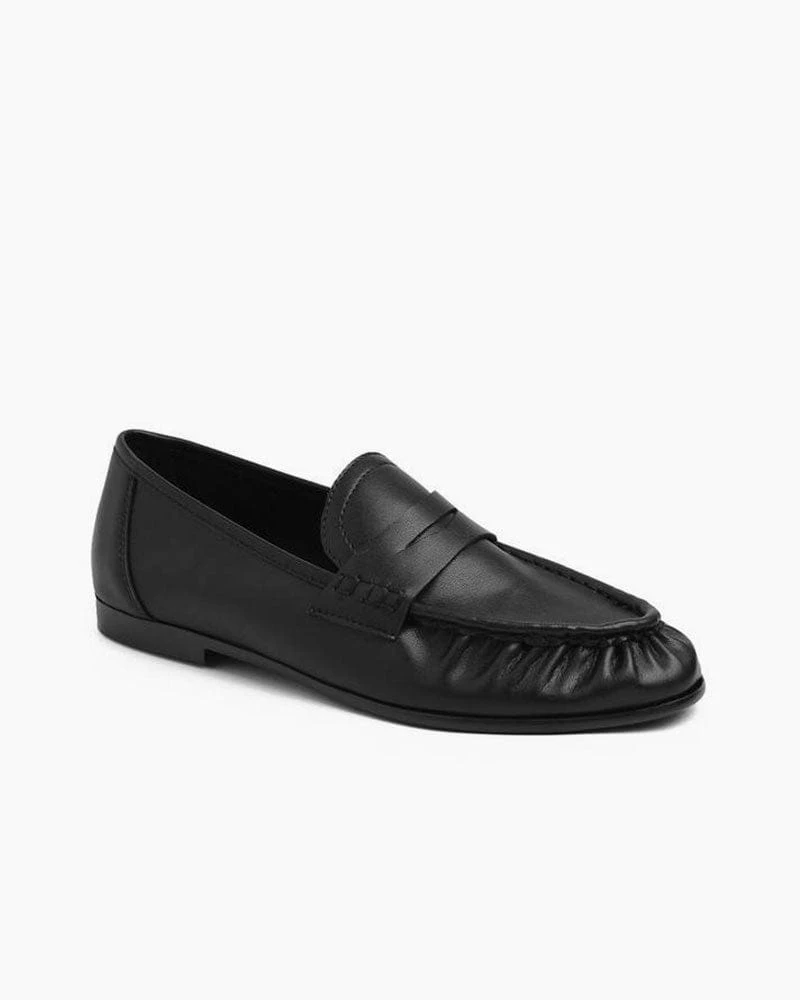 Women's Commuting Leather Pleated Penny Loafers