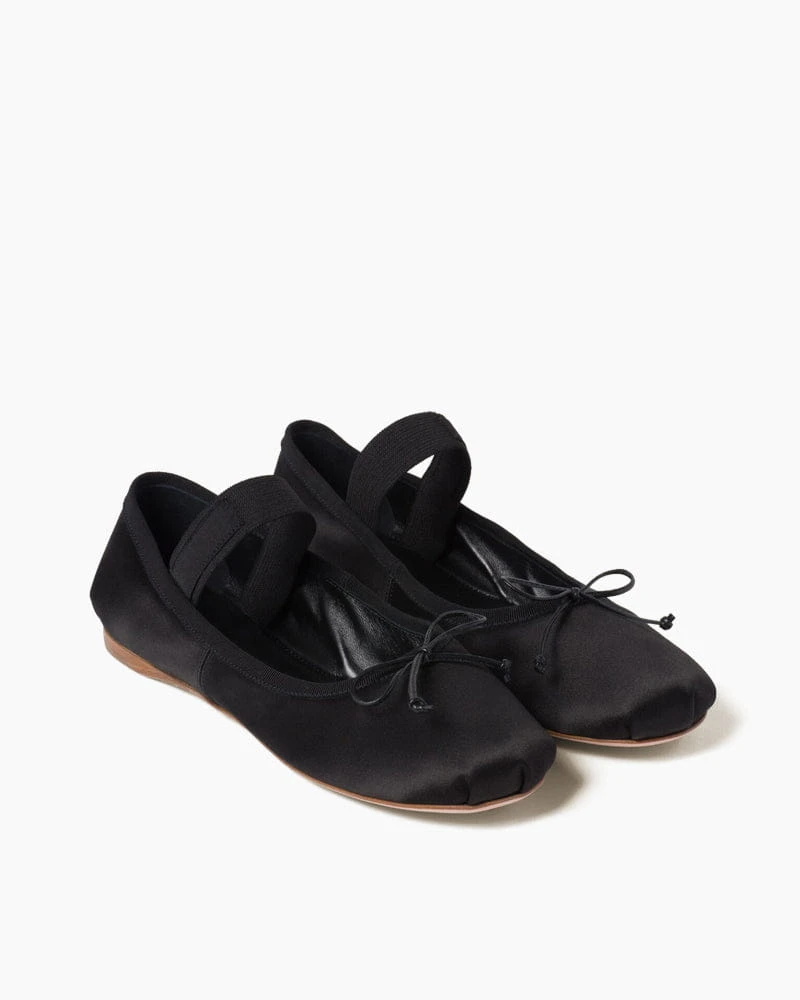 Women's Daily Commute Bow Satin Ballerinas