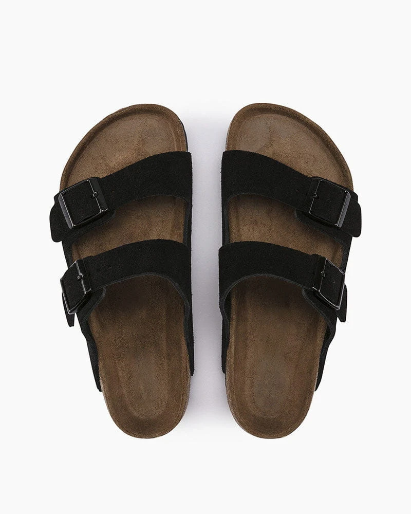 Women's Relaxed Social Suede Double Strap Slides