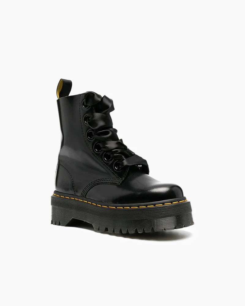 Women's Citywalk Chic Black Leather Platform Boots