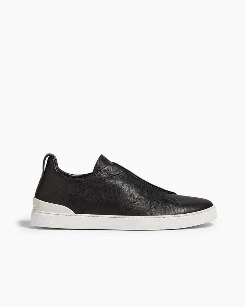 Men's Black Leather Sneakers for First-Class Business Travel